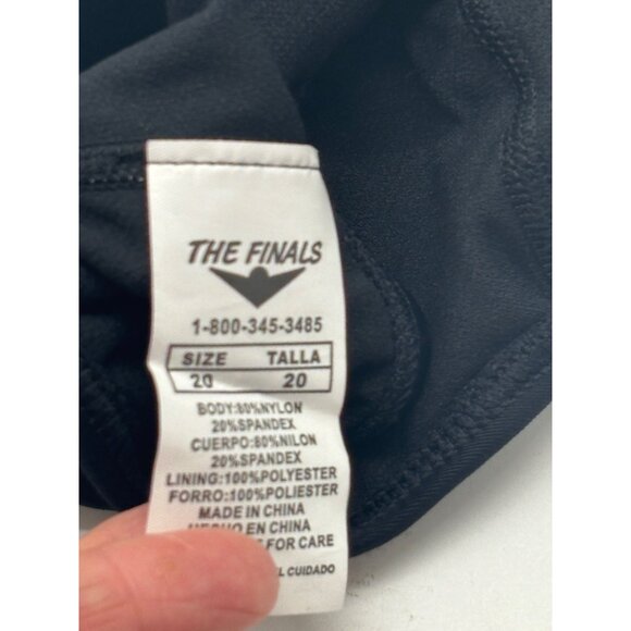 The Finals Girl’s Pipeline Super V-Back Swimsuit, Green/Black, Sz. 20 - Picture 10 of 10